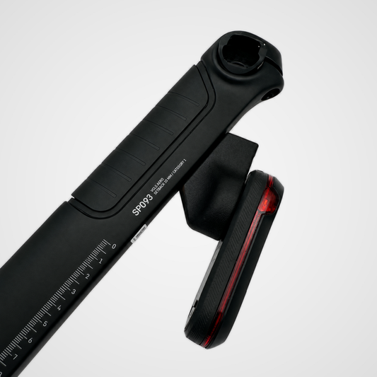 Draaft radar mount fitted to a Canyon SP0093 seat post with Garmin Varia
