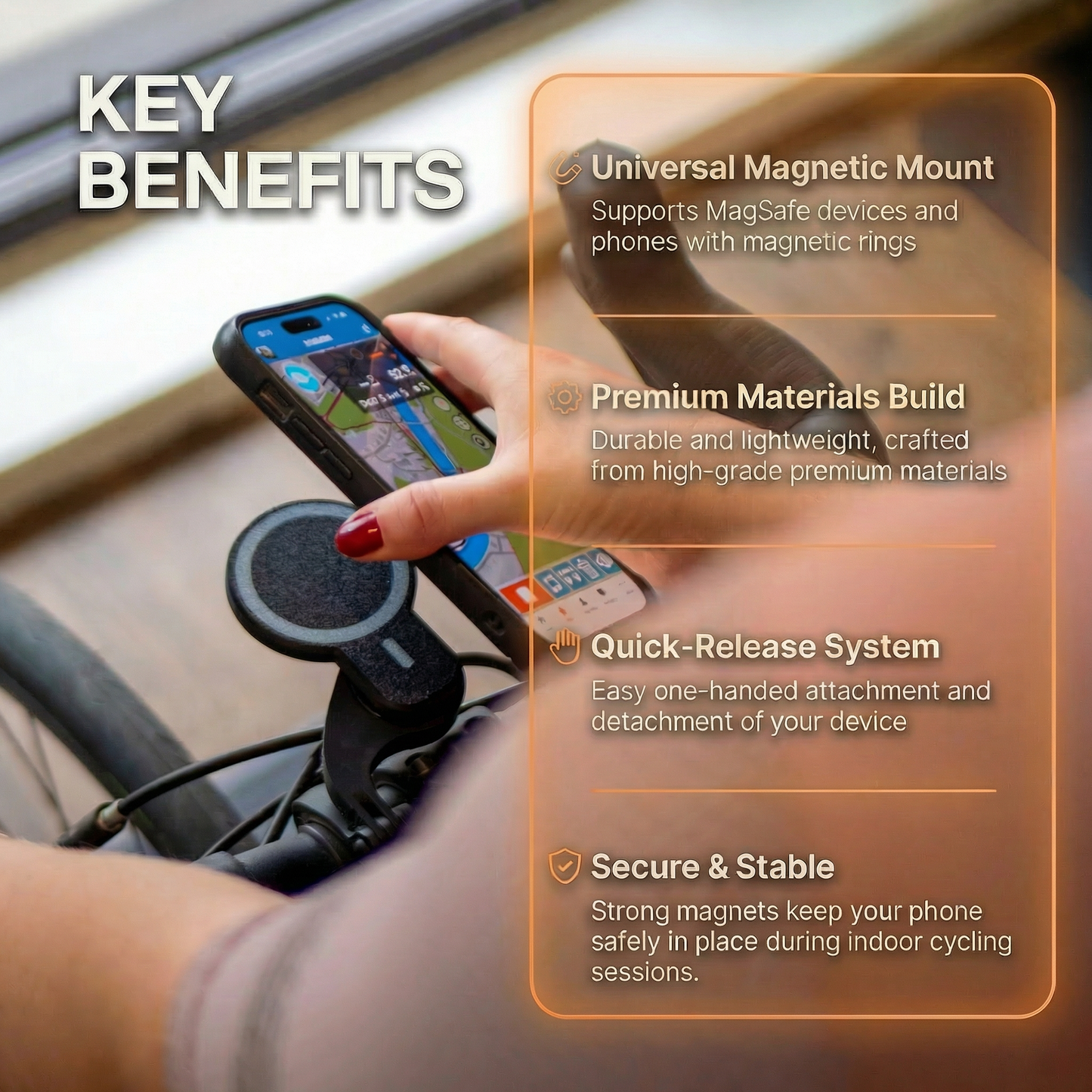 Maggie 2.0 Indoor Trainer Phone Holder | Wahoo & Garmin Mount Compatible